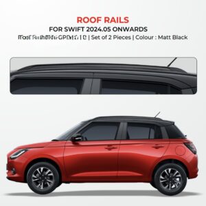 ROOF RAIL Compatible for SWIFT 2024 MATT BLACK COLOR (SET OF 2)